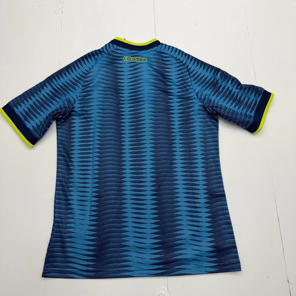 Colombia Soccer Jersey Youth Large 13-14 Blue Boy Adidas ClimaCool National Team